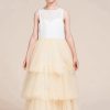 Robe De Soirée Pour Enfant Blanche Et Jaune ACH058