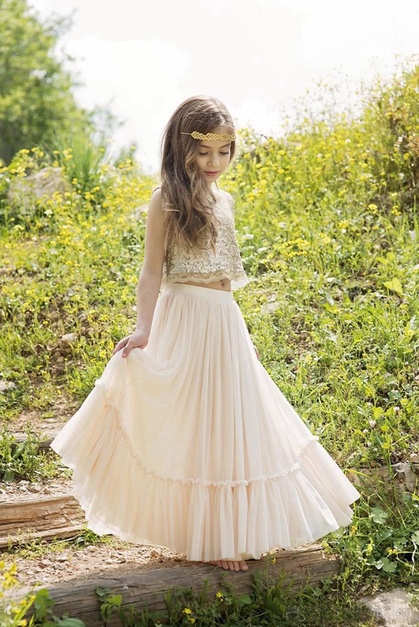Robe De Fête Pour Enfant 2 Pièces à Sequins ACH072