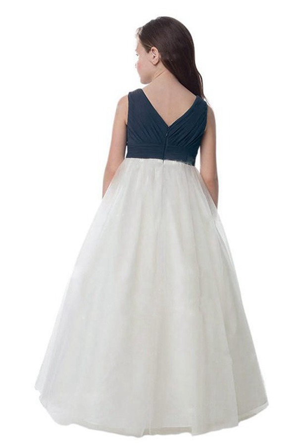 Robe De Demoiselle D'honneur En Tulle à Col En V ACH081 – Image 3