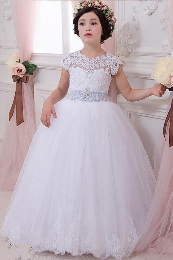 Robe De Demoiselle D'honneur En Tulle, Coupe Princesse Et Longueur Au Sol ACH096