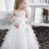 Robe De Cérémonie Pour Demoiselle D'honneur En Organza, Coupe Princesse à Volants ACH101