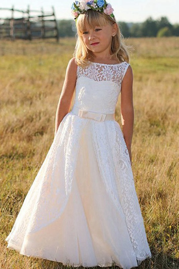 Robe Trapèze En Dentelle Pour Demoiselle D'honneur ACH112