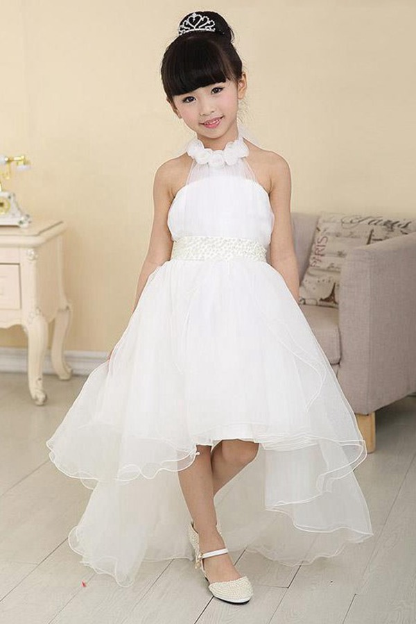 Robe De Bal Dos Nu Asymétrique Pour Demoiselle D'honneur Et Enfant ACH119