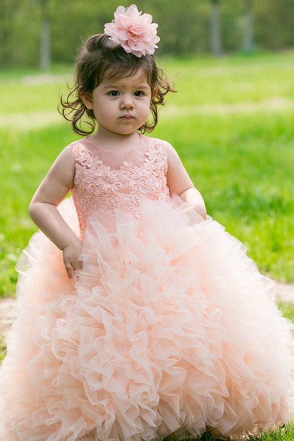 Robe De Bal Rose Pour Petite Fille ACH143