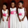 Robe De Demoiselle D'honneur En Mousseline Blanche Pour Toute-Petite ACH241