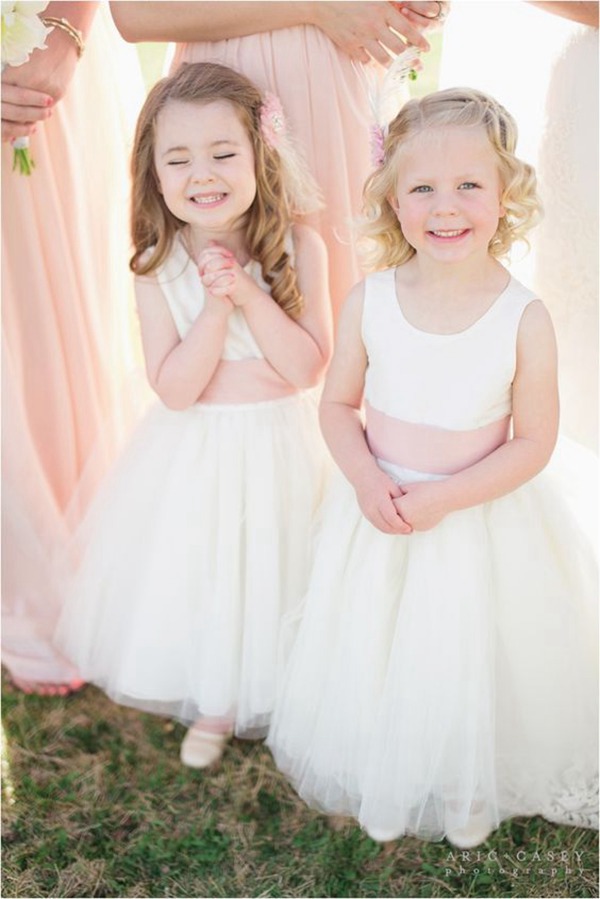 Robe De Demoiselle D'honneur Pour Enfant Avec Ceintures Roses ACH255