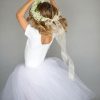 Robe En Tulle à Manches Courtes Pour Demoiselle D'honneur ACH279