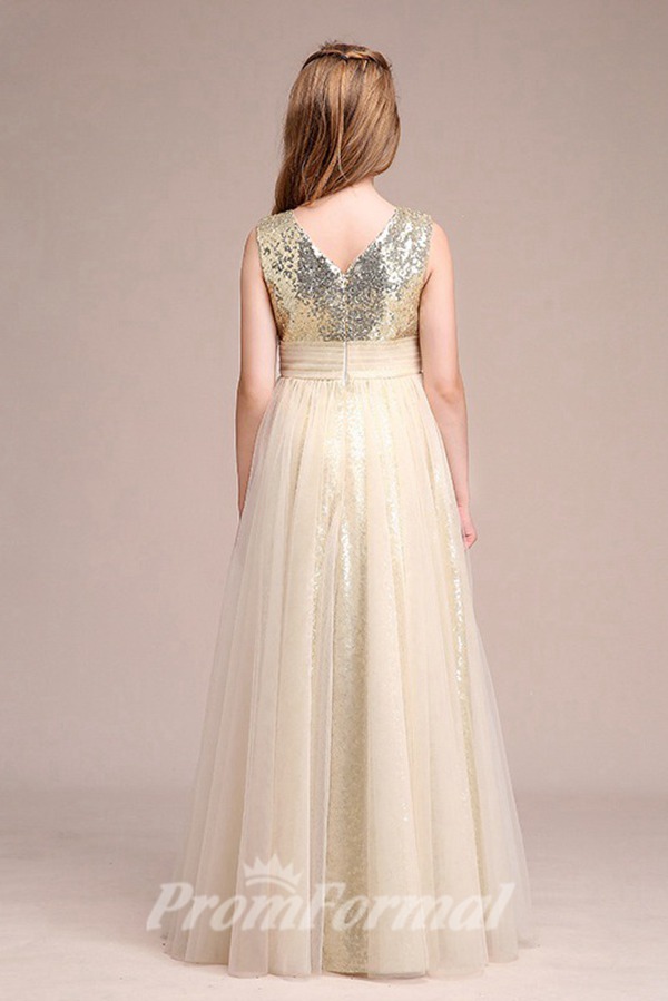 Alternative view of Robe De Fête D'anniversaire Pour Fille En Tulle à Sequins Couleur Champagne BCH035
