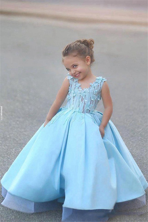 Robe De Bal Assortie Maman-Fille Bleu Clair FGD473 – Image 3