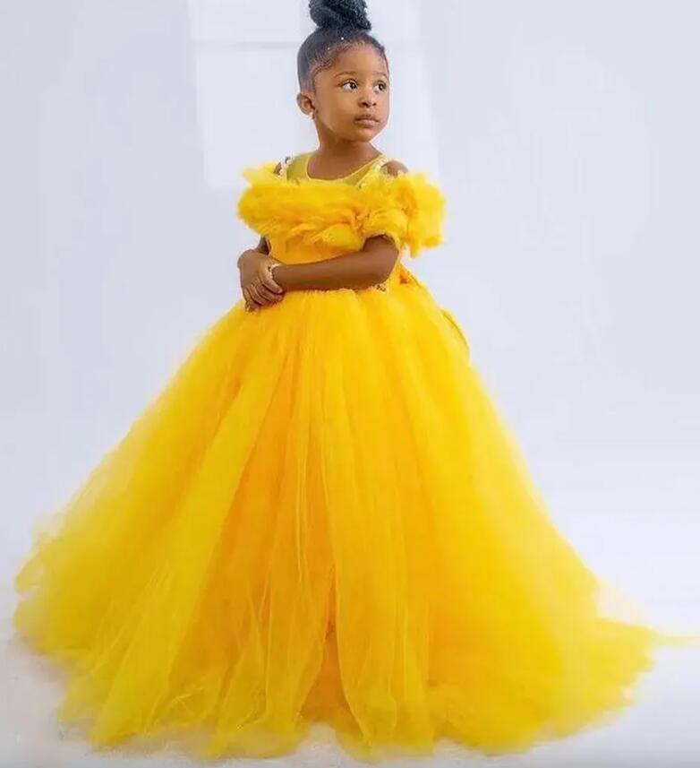 Jaune Hors L'épaule Robe De Soirée Correspondante Fille Mère MGD102 – Image 4