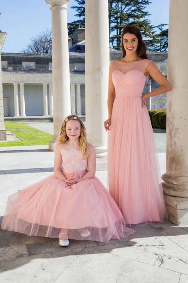Robes Assorties Rose Pour Mère Et Fille MGD135