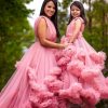 Robe De Cérémonie En Tulle Rose Pêche (Assortie Mère-Enfant) MGDK015