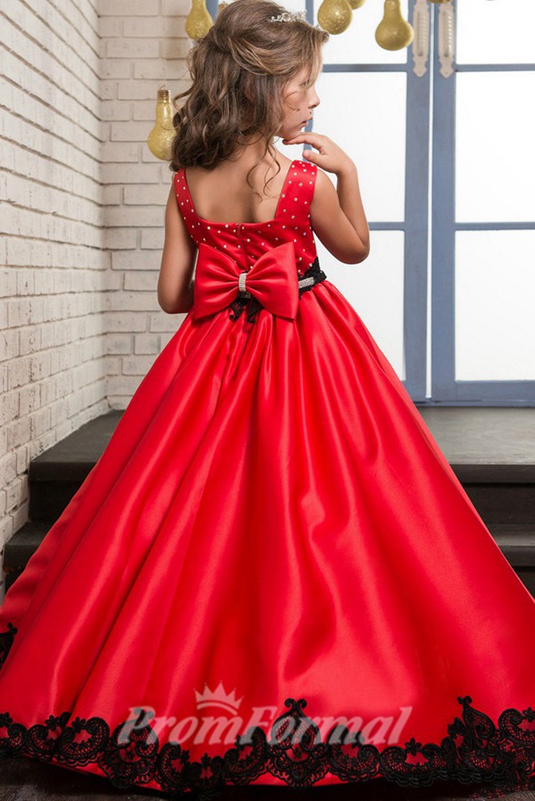 Robe De Bal Pour Fille Style Princesse Avec Perles Rouges CH0124 – Image 3