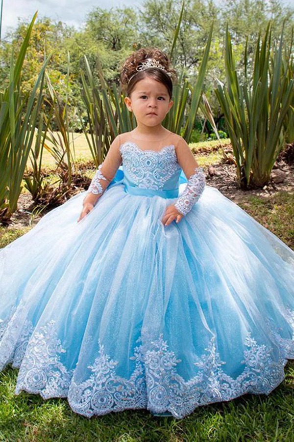 Robes De Bal Et De Soirée En Dentelle Style Princesse Pour Fillettes De 2 à 12 Ans CH0181