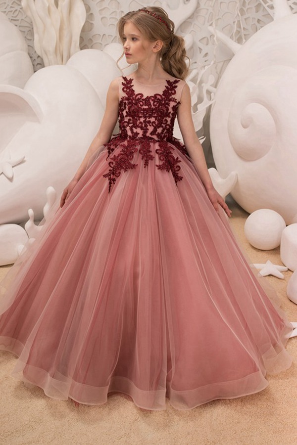 Robe De Bal Enfant En Dentelle Et Tulle CHK041