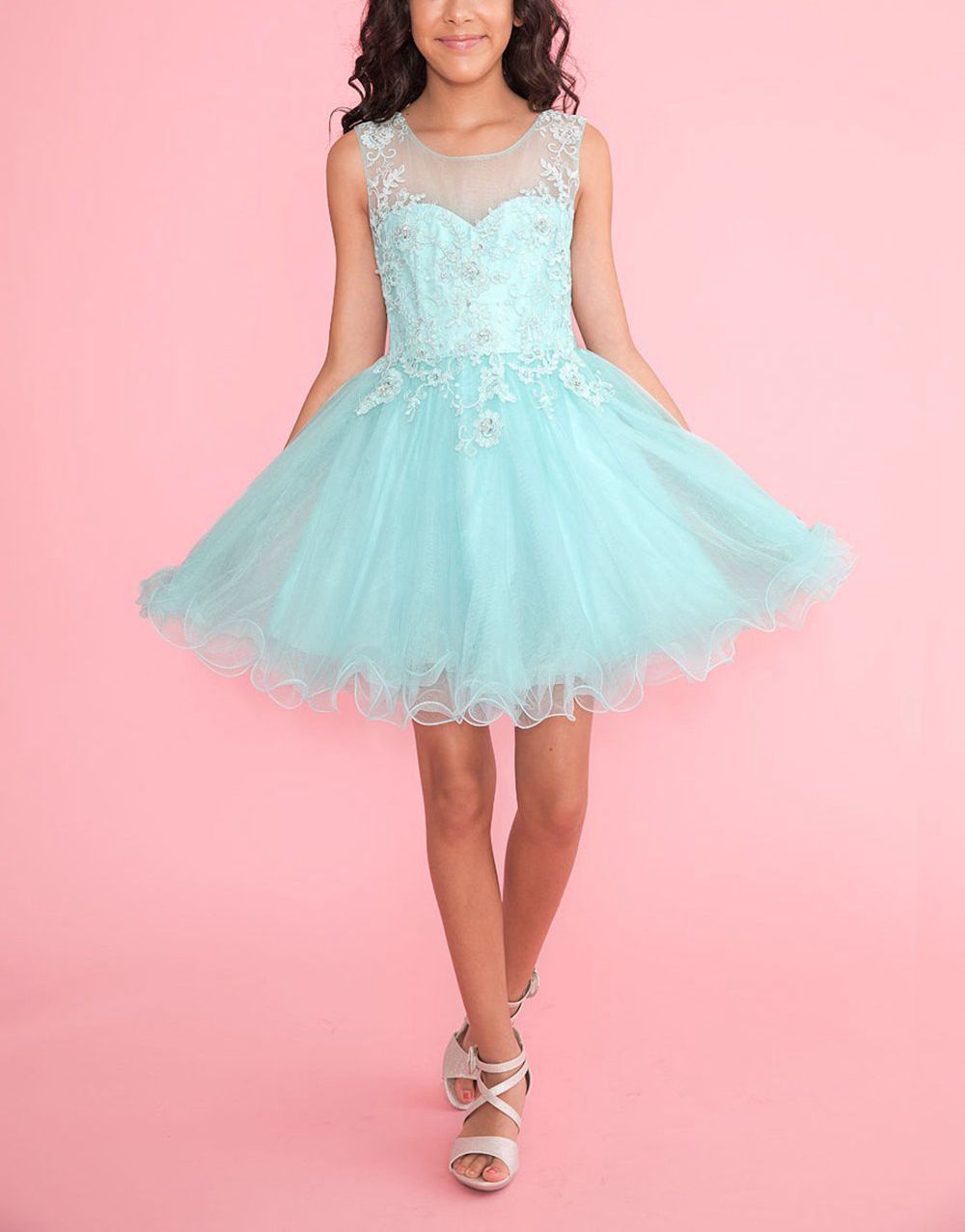 Robe De Bal Mini Princesse En Tulle Et Dentelle Pour Enfant FGD294 – Image 4