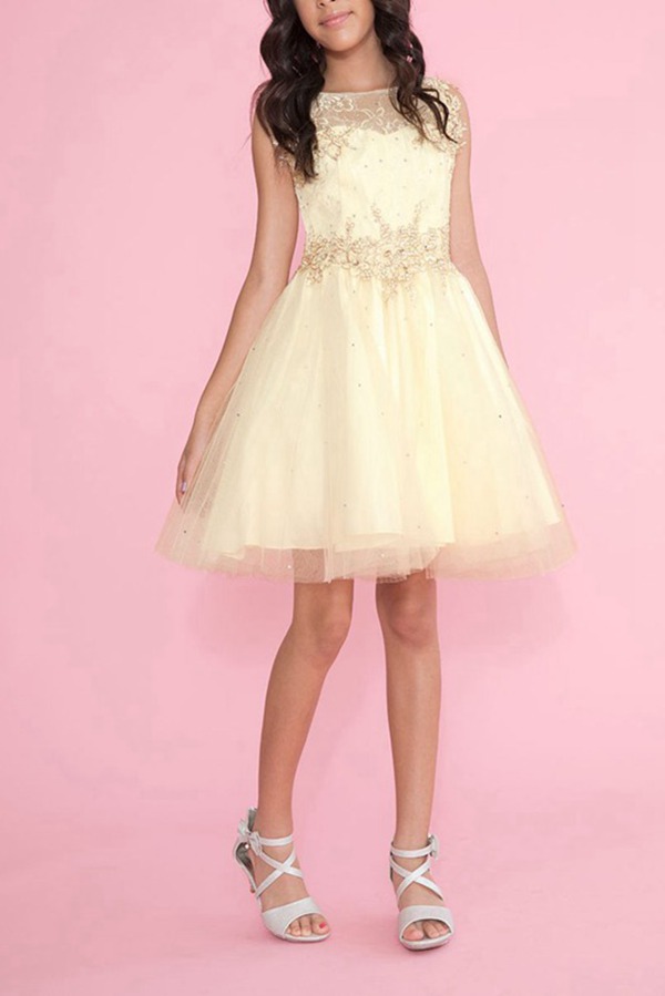 Robe De Bal Mini Princesse En Tulle Et Dentelle Pour Enfant FGD294 – Image 5