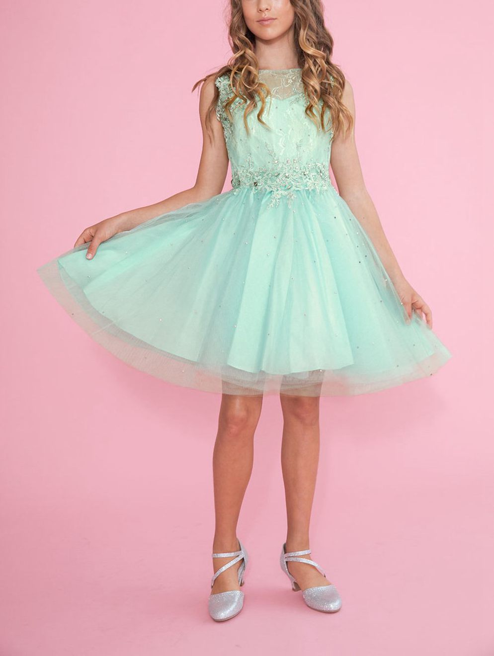 Robe De Bal Mini Princesse En Tulle Et Dentelle Pour Enfant FGD294 – Image 7