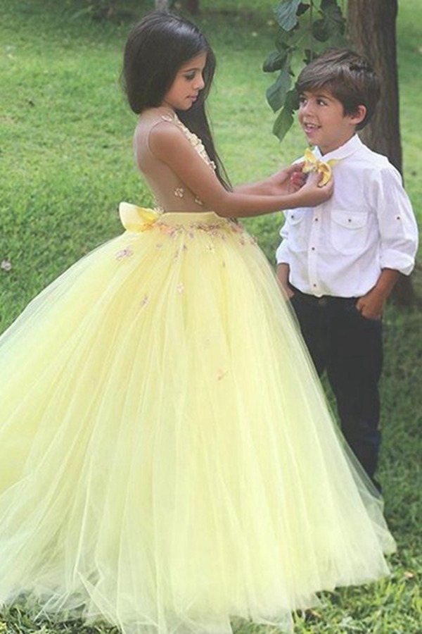 Robe De Bal Jaune Princesse Pour Enfants FGD349