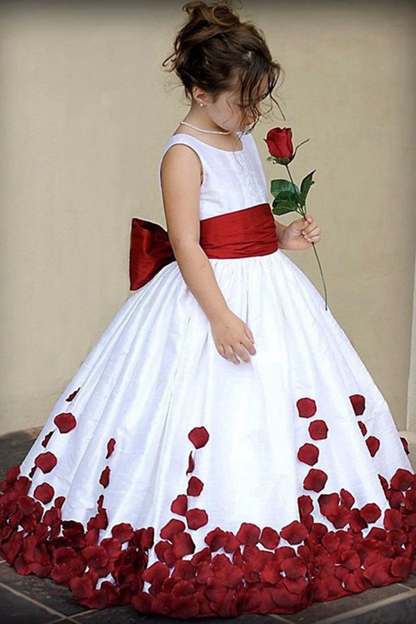 Robe De Demoiselle D'honneur Rouge Vin Avec Nœuds FGD449