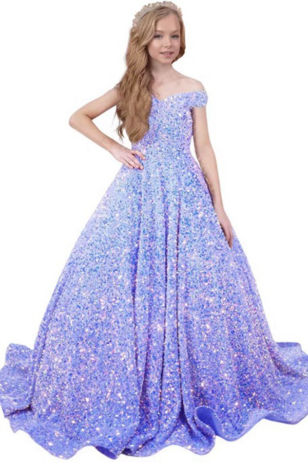 Robes de concours étincelantes à paillettes pour filles CHK222