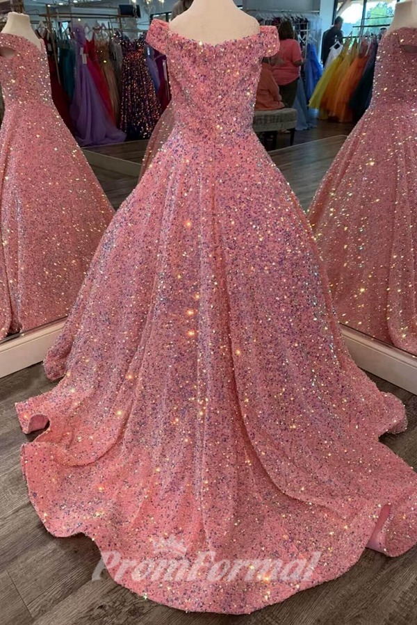 Alternative view of Robes de concours étincelantes à paillettes pour filles CHK222