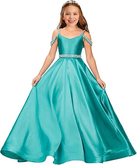 Robe de bal de princesse en satin rouge pour enfant CHK225 – Image 3