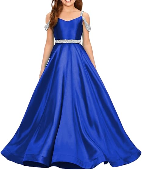 Robe de bal de princesse en satin rouge pour enfant CHK225 – Image 5